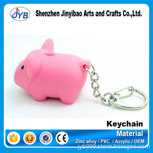 custom 3d plastic cute fat pig shape keyring